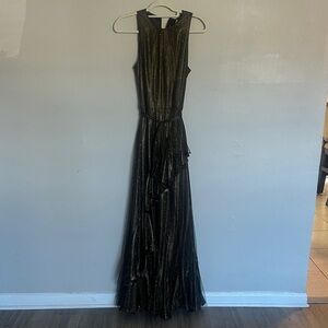 Alex Marie Black and Gold Maxi Dress